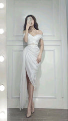 White Tulle Prom Dresses, A-Line Tulle Party Evening Dresses S2217