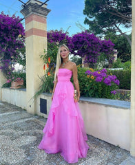 Sexy Pink Prom Formal Evening Dress Long Floor Length Dress S1188