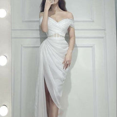 White Tulle Prom Dresses, A-Line Tulle Party Evening Dresses S2217