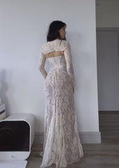 Lace Spaghetti Straps Party Dress Long Prom Dress, Formal Evening Gowns S6862