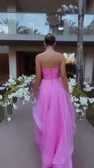 Sexy Pink Prom Formal Evening Dress Long Floor Length Dress S1188