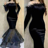 Sexy Evening Gown Black Mermaid Long Prom Dress S6777