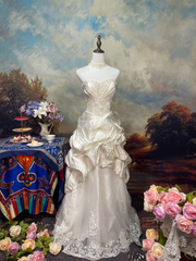Vintage Mermaid Lace Long Wedding Dresses S6869