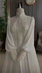 White wedding dress Long prom dress Evening Party Dress S1183