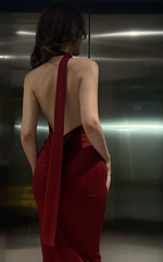 Pretty Burgundy Backless Long Prom Dresses Formal Evening Dress S6784
