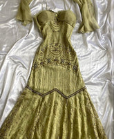 Green Vintage Long Prom Dress Evening Party Dress S6198