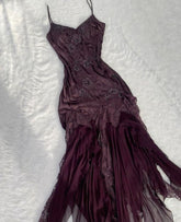 Vintage Spaghetti Straps Long Prom Dress Evening Party Dress S5891