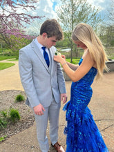 Elegant Blue Sequin Long Prom Dress,Evening Dress S6531