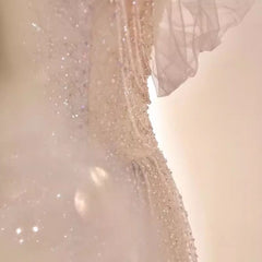 Vintage Mermaid Straps Pink Tulle Long Prom Dress S6569