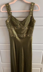 Elegant Sheath Olive Green Prom Dresses Long Formal Dress S6338