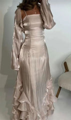 Elegant Sheath Straps Long Prom Dress S6272