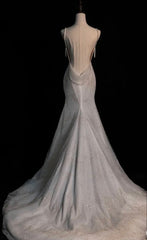 Elegant Mermaid Sequin Long Wedding Dresses Evening Dress S6069