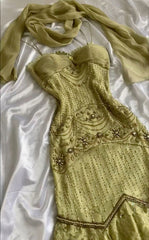 Green Vintage Long Prom Dress Evening Party Dress S6198