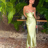 Green long dress Birthday Party Formal Dresses S6230