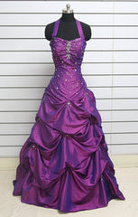 Vintage Purple Long Prom Dresses Birthday Outfits S6545