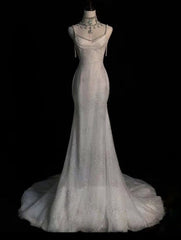 Elegant Mermaid Sequin Long Wedding Dresses Evening Dress S6069