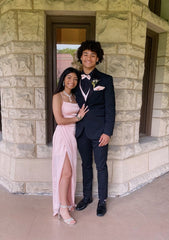 Pink Spaghetti Straps Long Prom Dress Sexy Evening Gown S5849