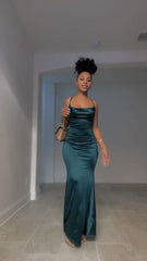 Simple Sheath Evening Gown Long Prom Dresses S6072