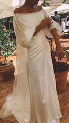 Off Shoulder Long Wedding Dress Gorgeous Bridal Gown S6743