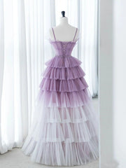 Lavender Tulle Long Prom Dress, Lovely A-Line Evening Dress S6670