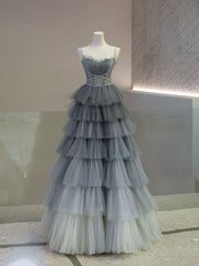 Lavender Tulle Long Prom Dress, Lovely A-Line Evening Dress S6670