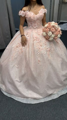 pink ball gown prom dresses formal dresses S1060