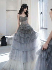 Lavender Tulle Long Prom Dress, Lovely A-Line Evening Dress S6670
