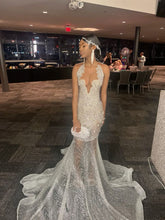 Silver Beaded Formal Dresses for Black Girl, Mermaid Long Prom Dress Evening Gown S6762