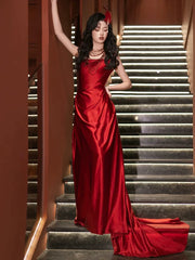 Red Elegant Evening Gowns Long Prom Dress S7219