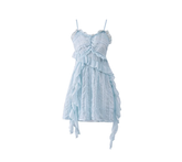 Vacation pure desire style suspender dress dopamine wear waist slim temperament long skirt R0121