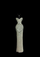Silver sequined strapless waist-cinching bodycon sexy and elegant ball gown R8105