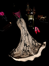 Black lace strapless fitted waist bodycon sexy long ball gown R6415