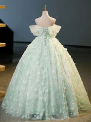 Quinceanera Dress Tulle A-Line Lace Long Prom Dress Lace Long Sweet Dress S5593