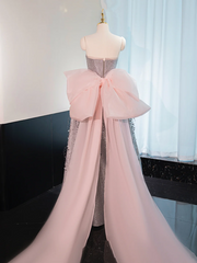 Gray strapless fitted long ball gown R8983