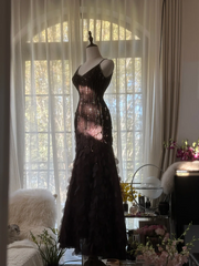 Black halter-neck fitted sequined long ball gown R7732