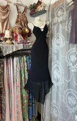 Black halter-neck fitted long ball gown R7569