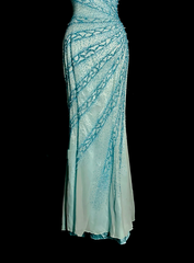 Light blue strapless beaded fitted long ball gown R6662