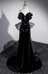 Black halter-neck off-the-shoulder fitted long ball gown R6421