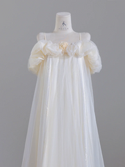 Light apricot halter-neck off-the-shoulder long ball gown R8246