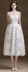 White off-shoulder strap waist slim fit puffy long skirt homecoming dress R4914