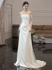 Long Sleeves Lace Wedding Dresses Long Bridal Gown S7210