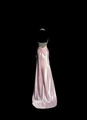 Pink halter neck fitted waist sexy long ball gown R6627