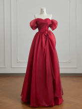 Red off-the-shoulder fitted waist ball gown with a full skirt R8215
