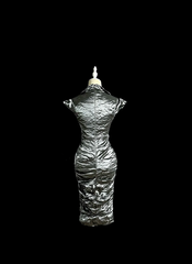 Silver fitted, bodycon, sexy short prom dress R6632