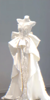 White Strapless Fitted-Waist Slim-Fit Prom Dress with a Stylish Hem R6513