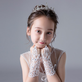 Lace diamond children's wedding dress flower girl dress girl performance dance gloves decoration S6231