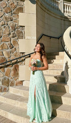 Mint Green Long Formal Dress Evening Dress S7013