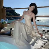 Ivory Stunning Vintage Evening Gown Long Prom Dress S7259
