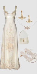 Vintage A Line Straps Satin Long Prom Dress S6990