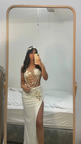 Sexy Long Prom Dresses with High Slit, Formal Evening Dresses S7201